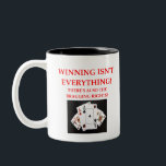 brug tweekleurige koffiemok<br><div class="desc">spel,  speler,  spelen,  spel,  duplicaat,  bridge,  life master,  contract,  directeur,  club</div>