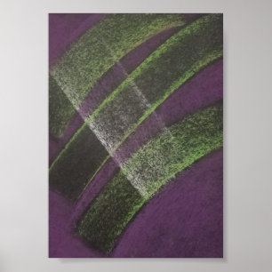 Brug Uniek Paars Geel Kleurig Abstracte Kunst Poster