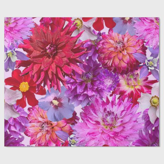 Brug van bloemen - groot formaat, roze bloemen, cadeaupapier (Vlak)