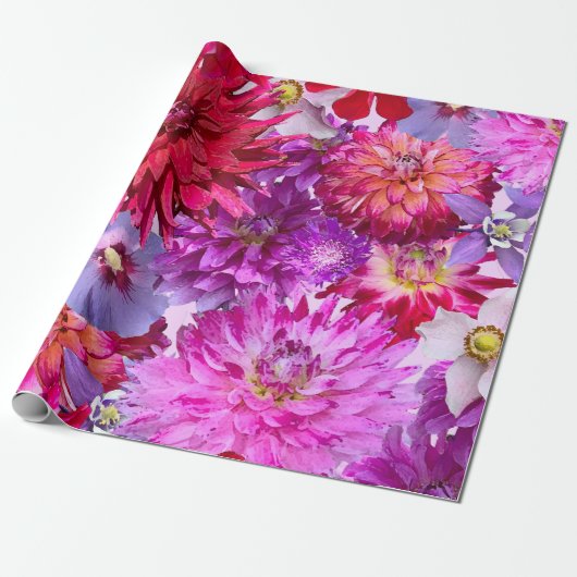 Brug van bloemen - groot formaat, roze bloemen, cadeaupapier (Uitgerold)