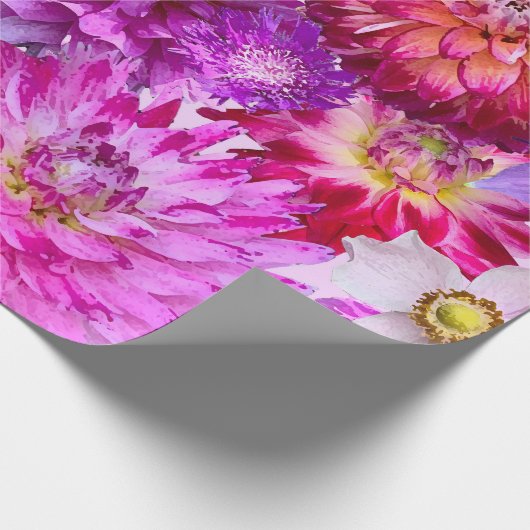 Brug van bloemen - groot formaat, roze bloemen, cadeaupapier (Hoek)