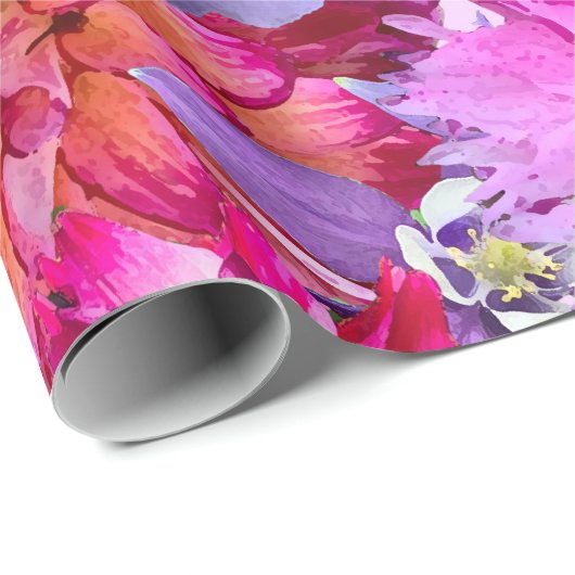 Brug van bloemen - groot formaat, roze bloemen, cadeaupapier (Rol Hoek)