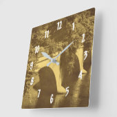 Brug van Bloemen in Sepia Vierkante Klok (Hoek)