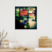 Brug van bloemen poster (Keuken)