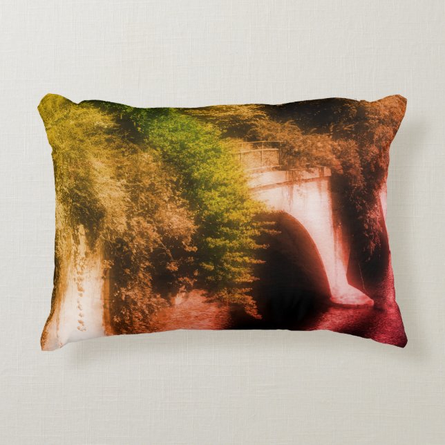 Brug van bloemen  van gedeeltelijke kleur vervormi accent kussen (Voorkant)