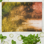 Brug van bloemen  van gedeeltelijke kleur vervormi theedoek (Gevouwen)