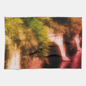 Brug van bloemen  van gedeeltelijke kleur vervormi theedoek (Horizontaal)