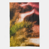 Brug van bloemen  van gedeeltelijke kleur vervormi theedoek (Verticaal)