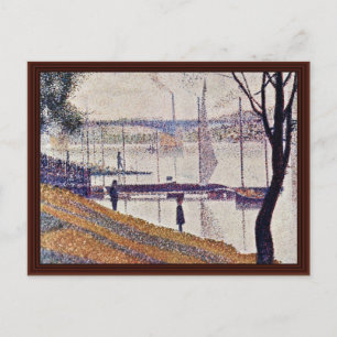 Brug van Courbevoie door Seurat Georges Briefkaart