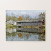 Brug van de groene rivier de Covered - Vermont Legpuzzel (Horizontaal)