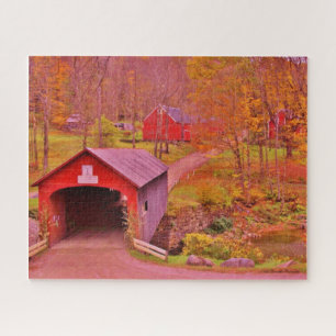 Brug van de groene rivier de Covered - Vermont Legpuzzel