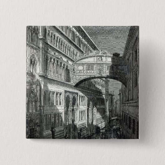 Brug van de Sighs, Venetië Vierkante Button 5,1 Cm (Voorkant)