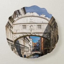Brug van de Sighs, Venezia, Italië Rond Kussen
