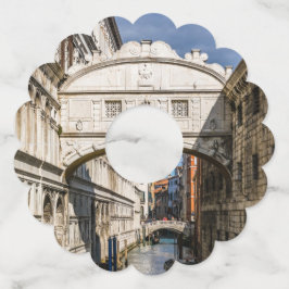 Brug van de Sighs, Venezia, Italië Wijnglaslabel