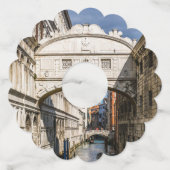 Brug van de Sighs, Venezia, Italië Wijnglaslabel (Achterkant)