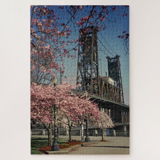 Brug van het centrum van Portland | Cherry Blossom Legpuzzel (Verticaal)