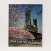 Brug van het centrum van Portland | Cherry Blossom Legpuzzel (Verticaal)