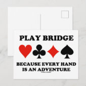 Brug van het spel omdat elke hand een avontuur is briefkaart (Voorkant / Achterkant)
