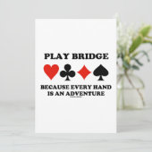 Brug van het spel omdat elke hand een avontuur is kaart (Staand voorkant)