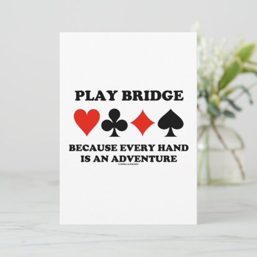 Brug van het spel omdat elke hand een avontuur is kaart (Staand voorkant)