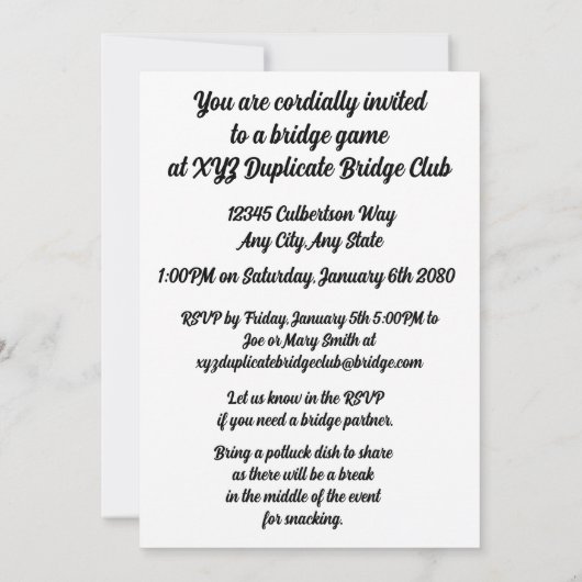 Brug van het spel omdat elke hand een avontuur is kaart (Achterkant)