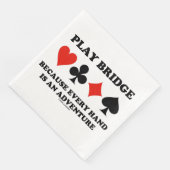 Brug van het spel omdat elke hand een avontuur is servet (Hoek)