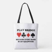 Brug van het spel omdat elke hand een avontuur is tote bag (Achterkant)
