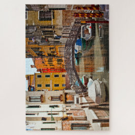 Brug van het Venetië Kanaal Boats Italië Reis Euro Legpuzzel