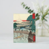 Brug van Ichikobu door Hiroshige Briefkaart (Staand voorkant)
