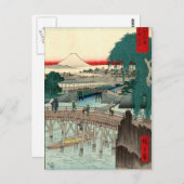 Brug van Ichikobu door Hiroshige Briefkaart (Voorkant / Achterkant)