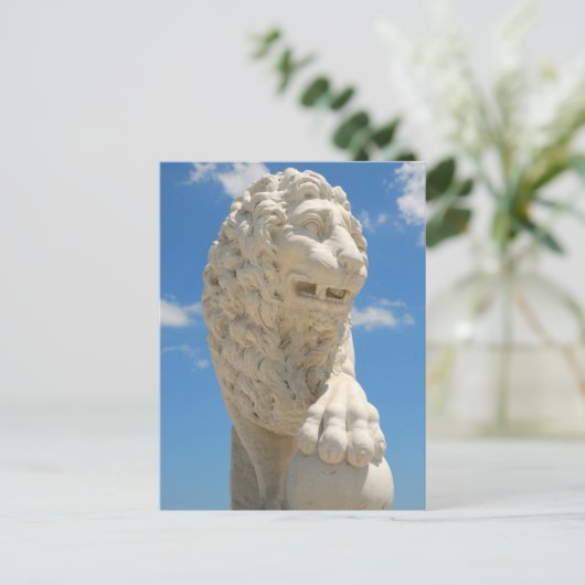 Brug van leeuwen standbeeld St. Augustine, Florida Feestdagenkaart (Staand voorkant)