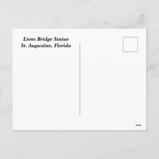 Brug van leeuwen standbeeld St. Augustine, Florida Feestdagenkaart (Achterkant)