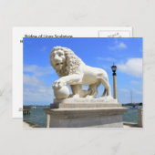 Brug van leeuwenculptuur briefkaart (Voorkant / Achterkant)