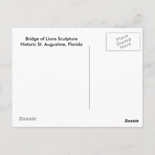 Brug van leeuwenculptuur briefkaart (Achterkant)