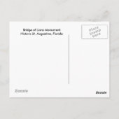 Brug van leeuwenculptuur briefkaart (Achterkant)