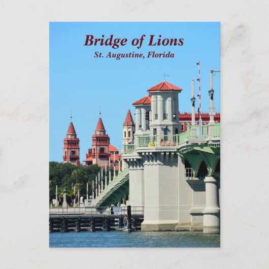 Brug van Lions St. Augustine, Florida Feestdagenkaart (Voorkant)
