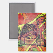 brug van Newcastle Magneet (Voorkant / Achterkant)