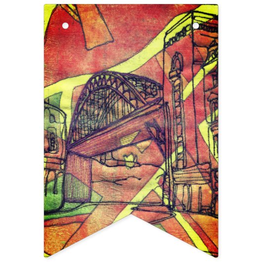 brug van Newcastle Vlaggetjes (Tweede vlag)