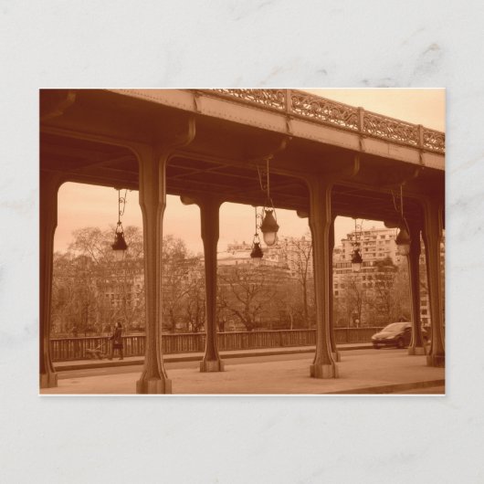 brug van Parijs in sepia Briefkaart (Voorkant)