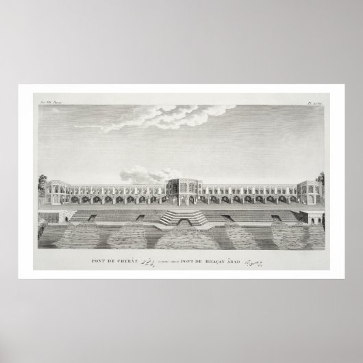 Brug van Shiraz, Isfahan, uit 'Voyages du Chevel' Poster (Voorkant)