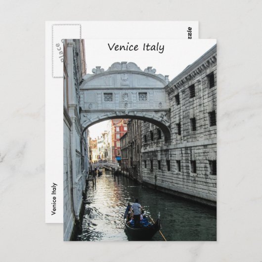 Brug van Sighs Venice Briefkaart (Voorkant / Achterkant)