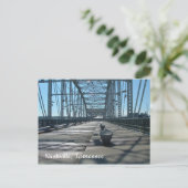 Brug van voetgangers aan de Riverfront Briefkaart (Staand voorkant)