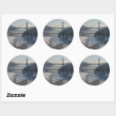 Brug voor beren ronde sticker (Vel)