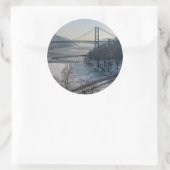 Brug voor beren ronde sticker (Tas)