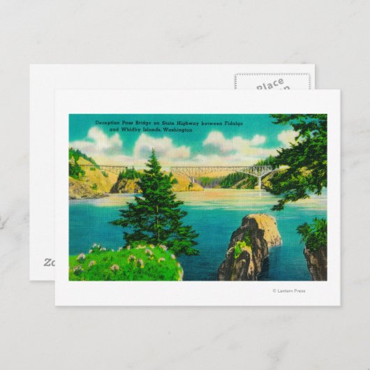 Brug voor de misleiding, Fidalgo en Whidby Island Briefkaart (Voorkant / Achterkant)