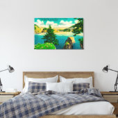 Brug voor de misleiding, Fidalgo en Whidby Island Canvas Afdruk (Insitu (Slaapkamer))