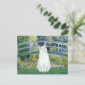 Brug - Witte kortharige kat Briefkaart (Staand voorkant)