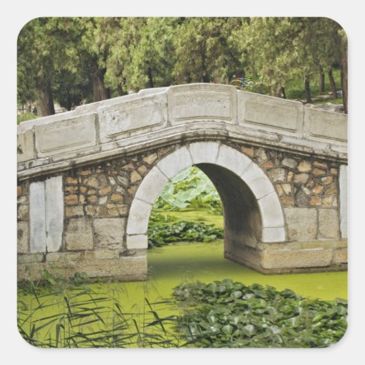 Brug, Zomerpaleis, Beijing, China Vierkante Sticker (Voorkant)