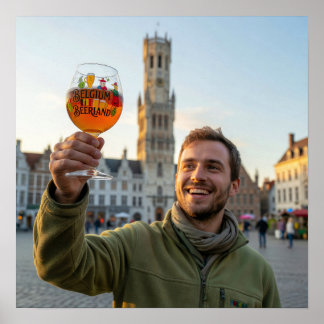 Bruges Beerland Gouden Uur Reisposter Poster