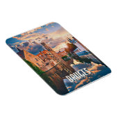 Bruges Belgique Photo Vintage Magneet (Rechterzijde)